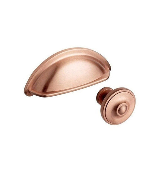 Courtier Brushed Copper Effect Chunky Cup Handle & Knob 94mm - Home Up Design