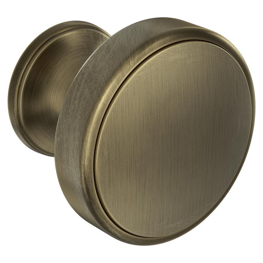 Howdens Contessa Cup Handle & Knob Aged Brass Traditional Classic