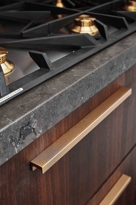 Howdens Ingot Brushed Brass Effect Mounted Trim Bar Cupboard Handle