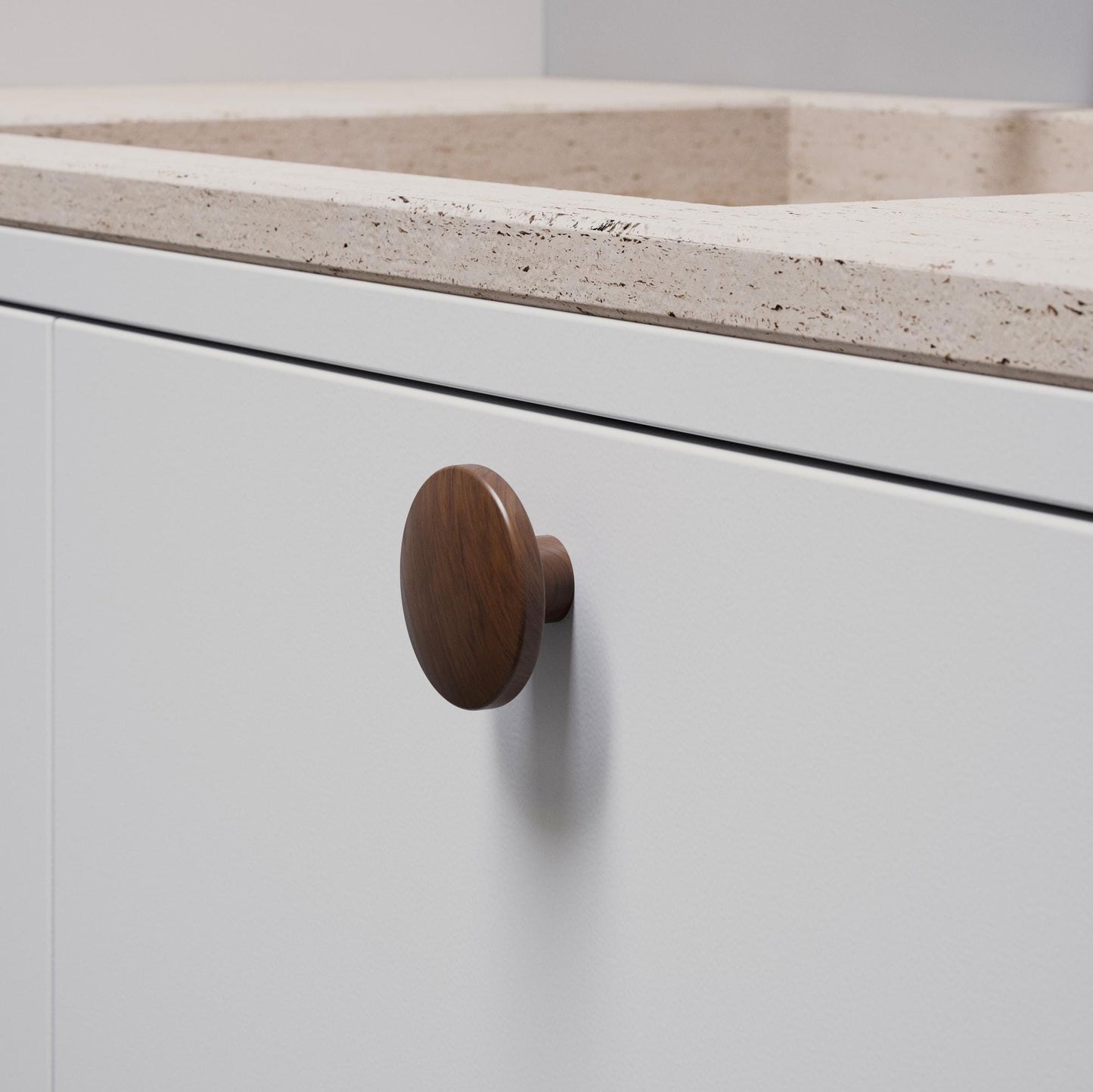 Vonsild Discos Ash Stained Black Wooden Knob 30mm & 50mm