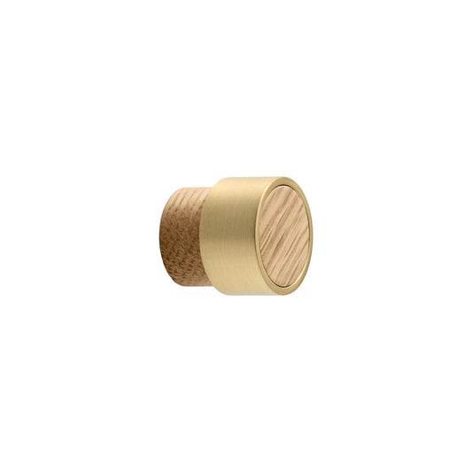 Vonsild Radio Oak Clear Lacquered Wooden & Brushed Gold Knob 26mm 49mm