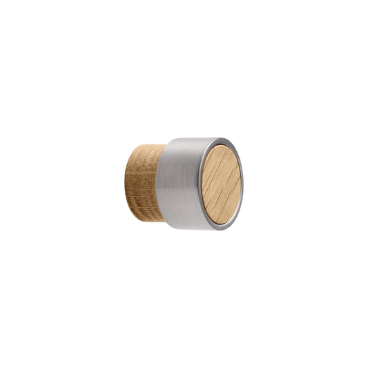 Vonsild Radio Oak Clear Lacquered Wooden & Inox Look Knob 26mm 49mm