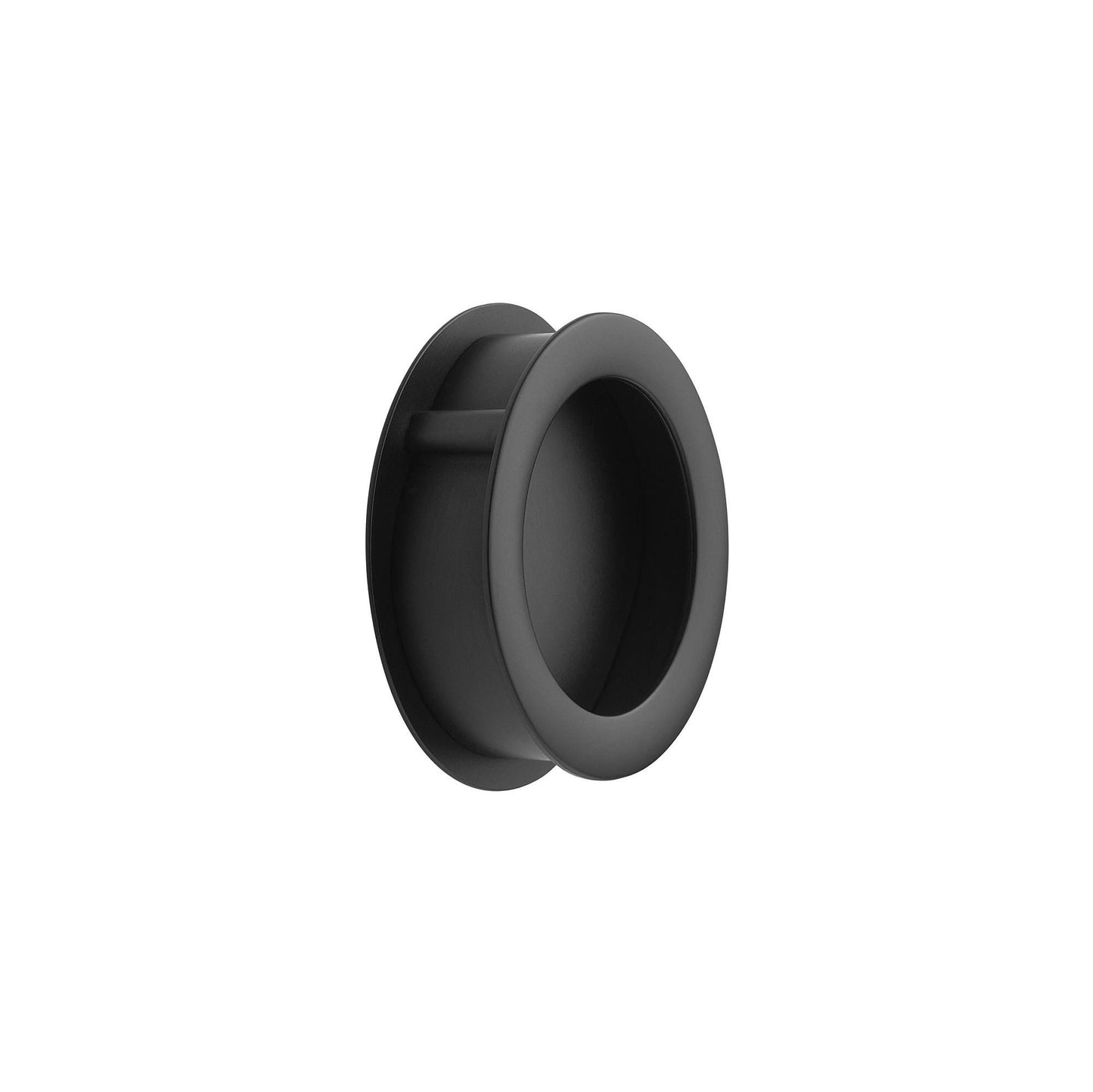 Furnipart Tub Round Matt Black Recessed Inset Handle 65mm
