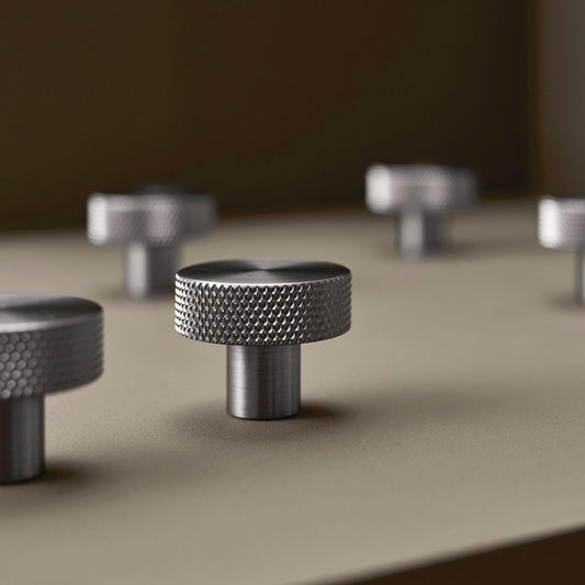 Furnipart Simon Knurled Round Knob Inox Steel