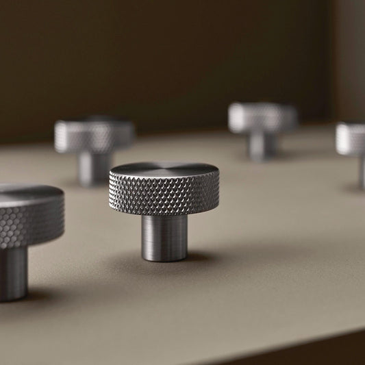 Furnipart Simon Knurled Round Knob Inox Steel