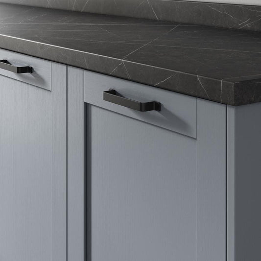 Howdens Belfry Handle 164mm & Round Knob Matt Black