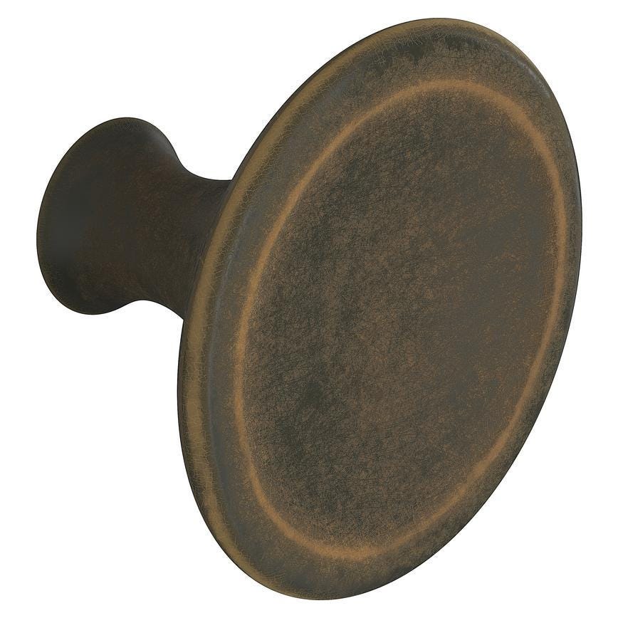 Howdens Belfry Handle 164mm & Round Knob Antique Brass Effect