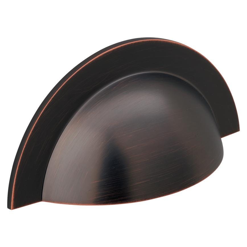 Howdens Earl Blackened Copper Effect Classic D Cupboard Handle 172mm, Cup & Knob