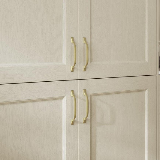 Howdens Earl Brass Effect Classic D Cupboard Handle 172mm, Cup & Knob