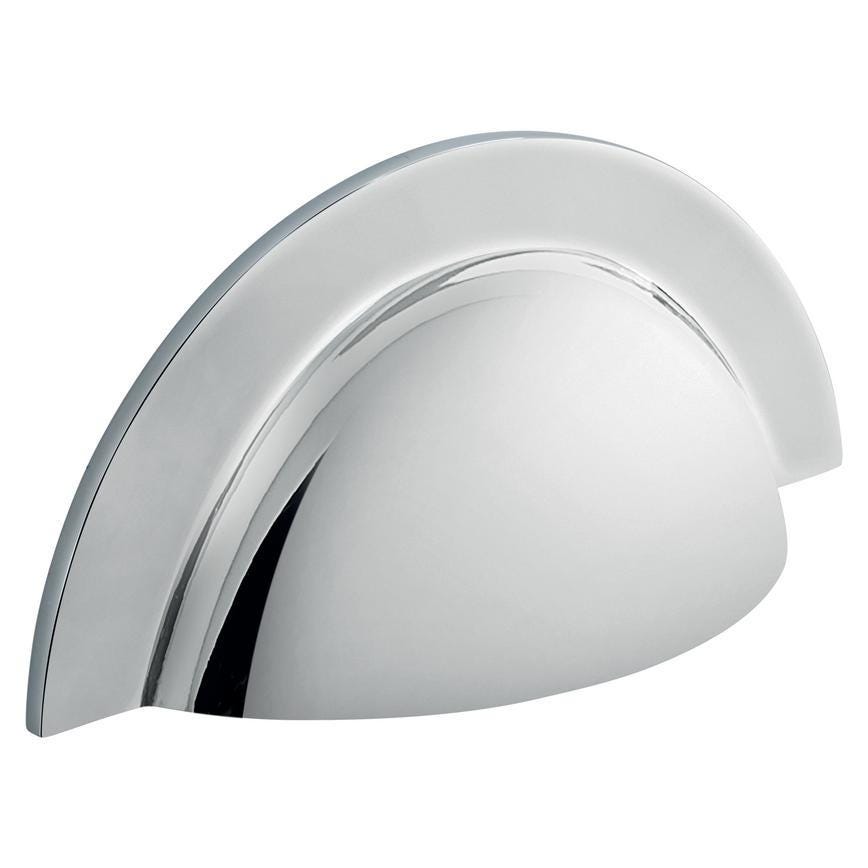 Howdens Earl Chrome Effect Classic D Cupboard Handle 172mm, Cup & Knob