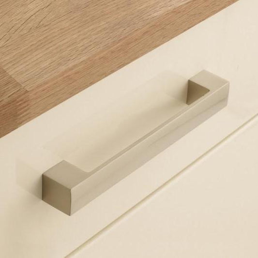 Howdens Brushed Stainless Steel Effect Square D Cupboard Handle 192mm