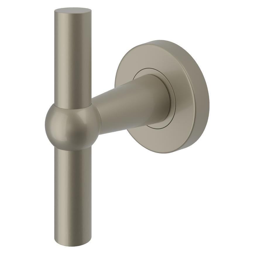 Howdens Fuller and Forge Como Satin Nickel 85mm T Mortice Knob on Rose Pair Howdens