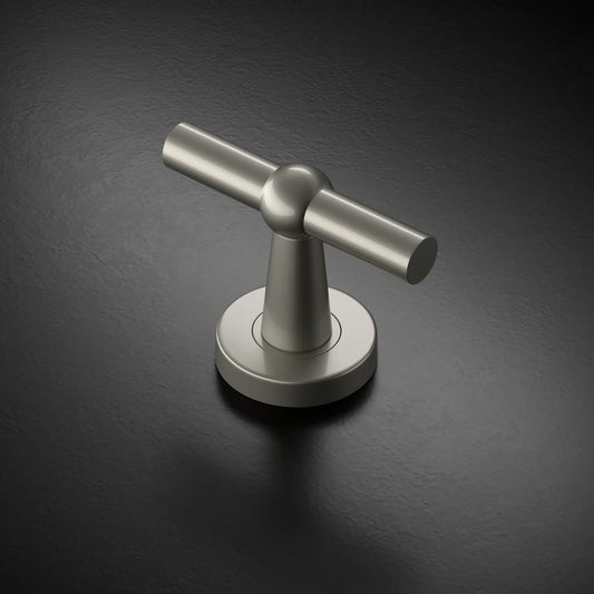 Fuller and Forge Como Satin Nickel 85mm T Mortice Knob on Rose Pair Howdens