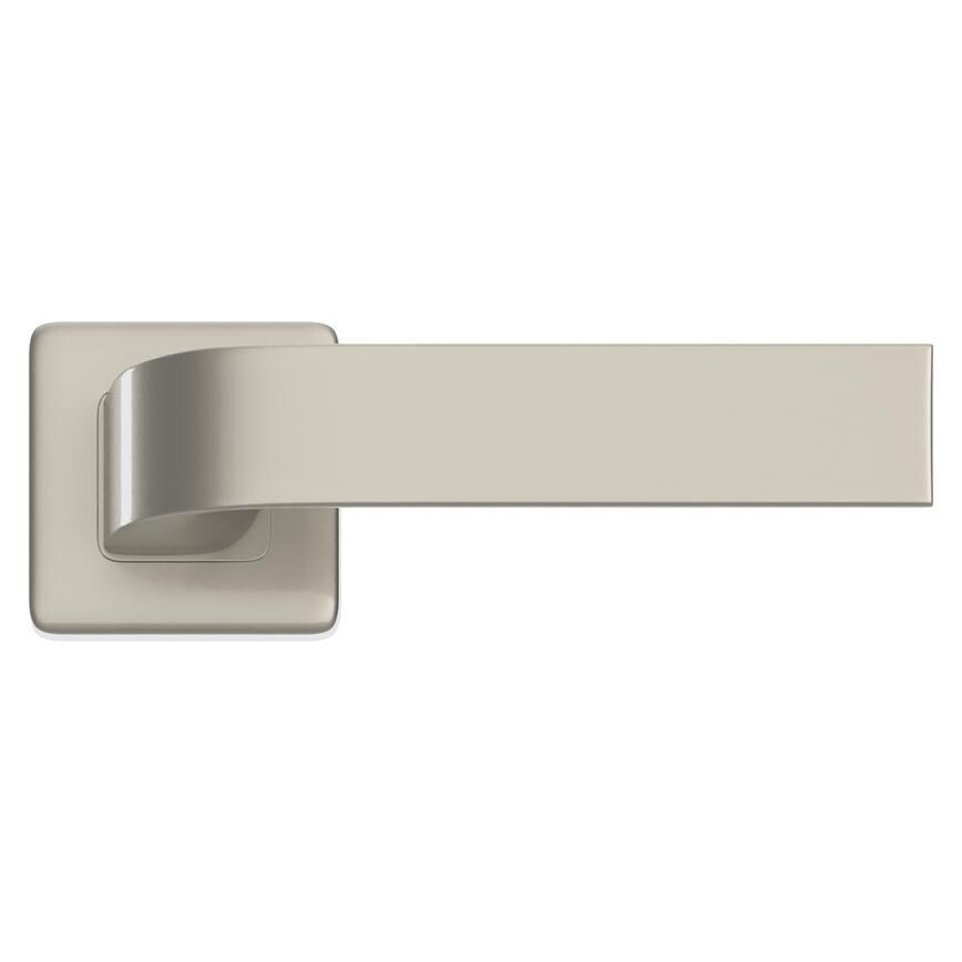 Howdens Fuller and Forge Manet Satin Nickel Lever on Rose Door Handle Pair Howdens