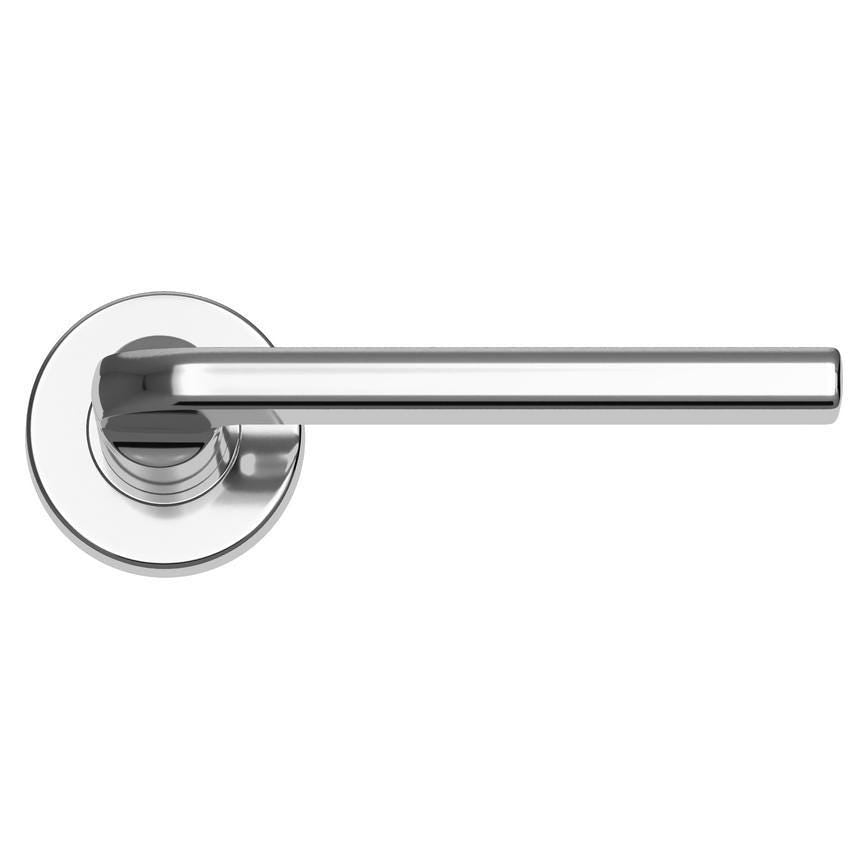 Howdens Fuller and Forge Munch Polished Chrome Lever on Rose Door Handle Pair Howdens
