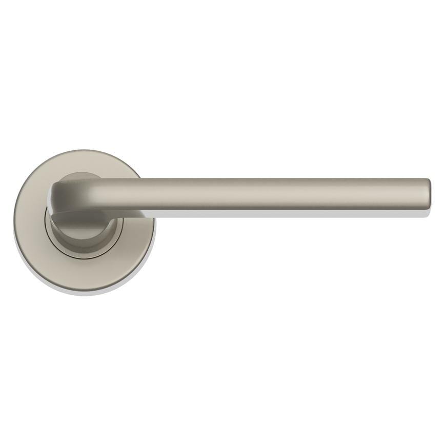 Howdens Fuller and Forge Munch Satin Nickel Lever on Rose Door Handle Pair Howdens