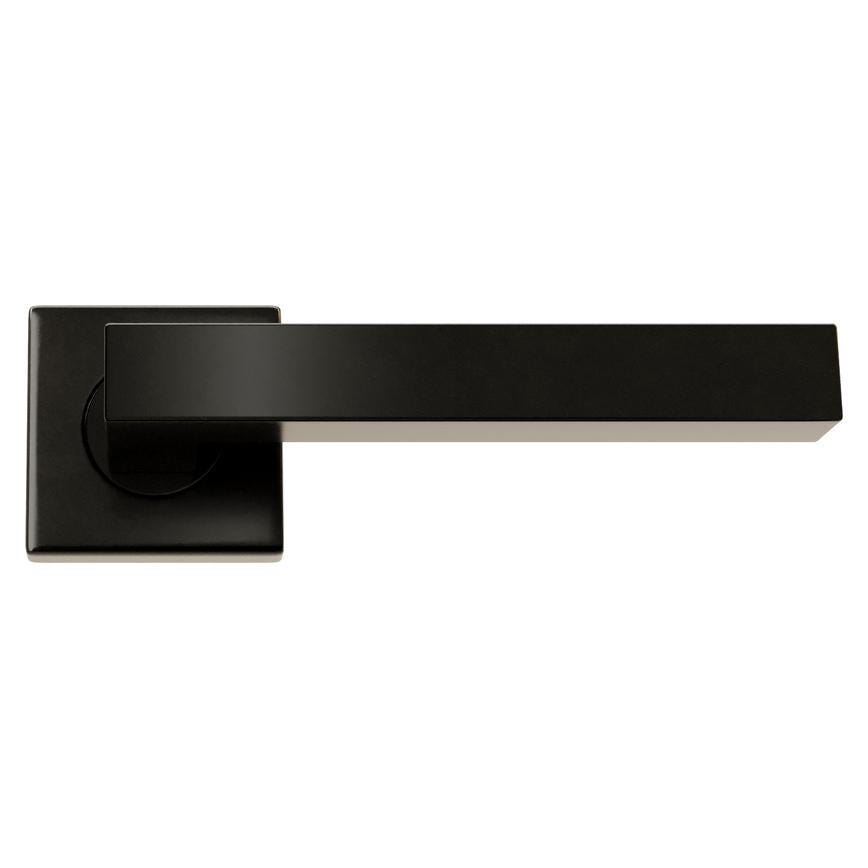 Howdens Burford Matt Black Lever on Rose Door Handle Pair