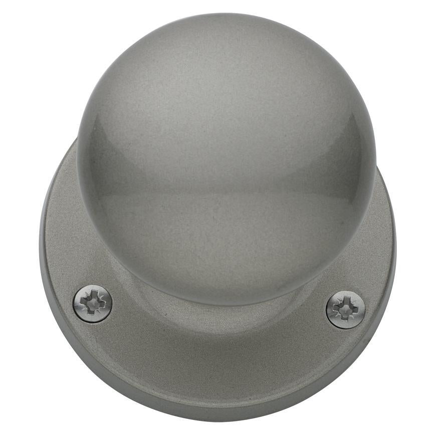 Howdens Victorian Satin Nickel 62mm Round Mortice Knob on Rose Pair