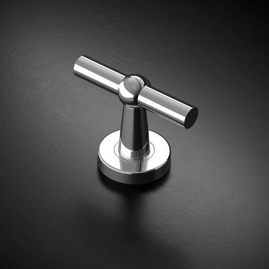 Fuller and Forge Como Polished Chrome 85mm T Mortice Knob on Rose Pair Howdens