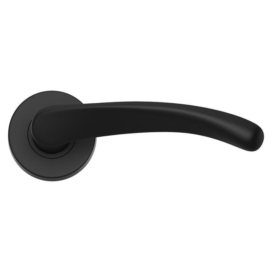 Howdens Fuller and Forge Garda Matt Black Lever on Rose Door Handle Pair Howdens