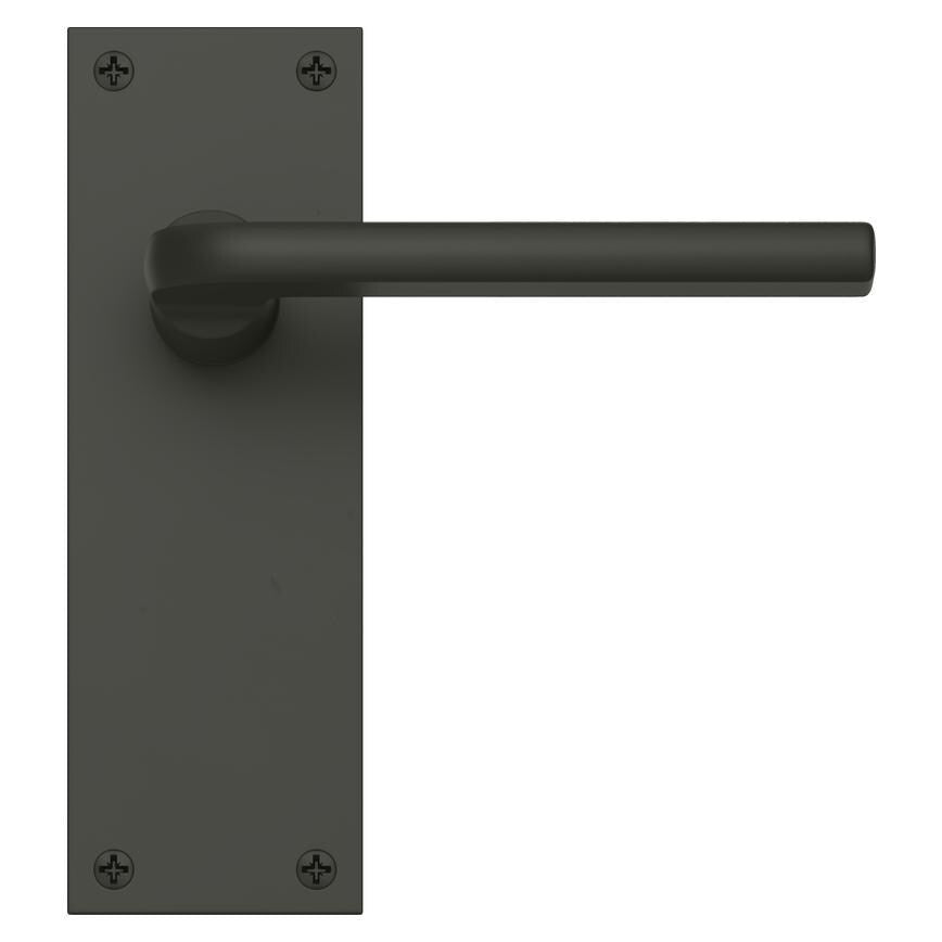 Howdens Fuller and Forge Munch Matt Anthracite Lever on Slim Backplate Latch Door Handle Pair Howdens