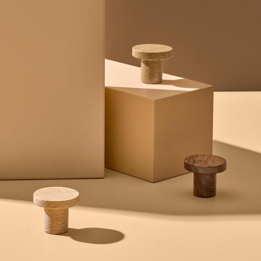 Vonsild Circum Ash Stained Black Wooden Knob 33mm & 48mm