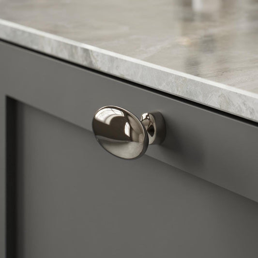 Furnipart Baron Cup 64mm, T Knob & Round Knob Bright Nickel 64mm