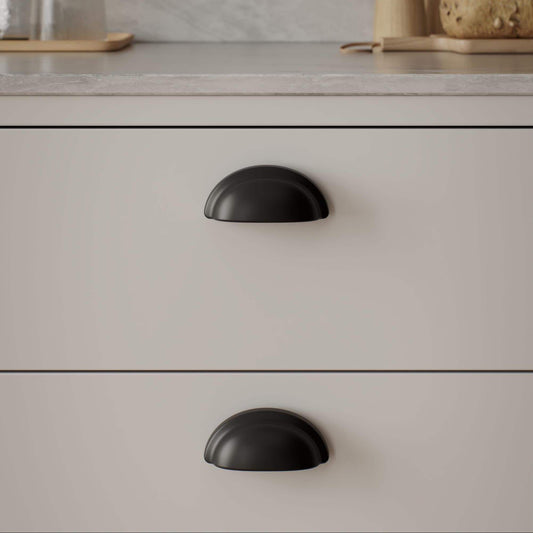 Furnipart Baron Cup 64mm, T Knob & Round Knob Matt Black