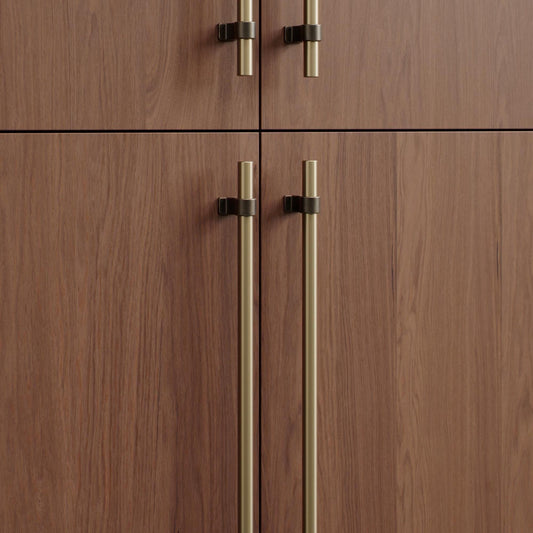 Furnipart Bond Handles & T-Knob Antique Brown Fine Brushed Brass 160mm 320mm T-Knob