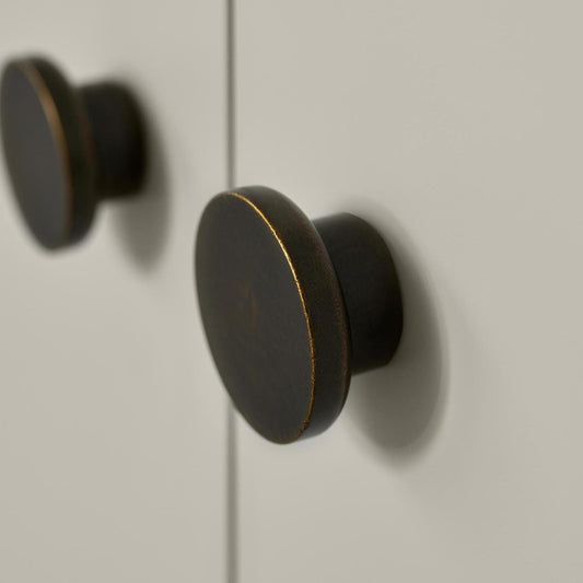 Furnipart Circle Antique Brown, Dark Brushed Gold & Inox Knob 50mm