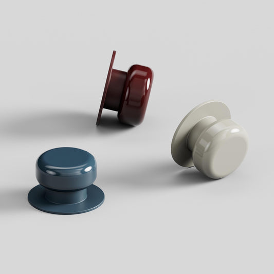 Furnipart Colette Knob Glossy Maroon, Blue & Dusty Yellow 50mm