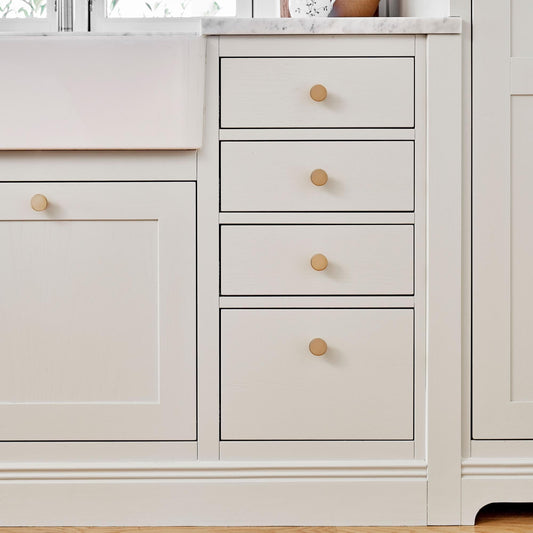 Furnipart Dot Round Knob Untreated Brass Polished 30mm