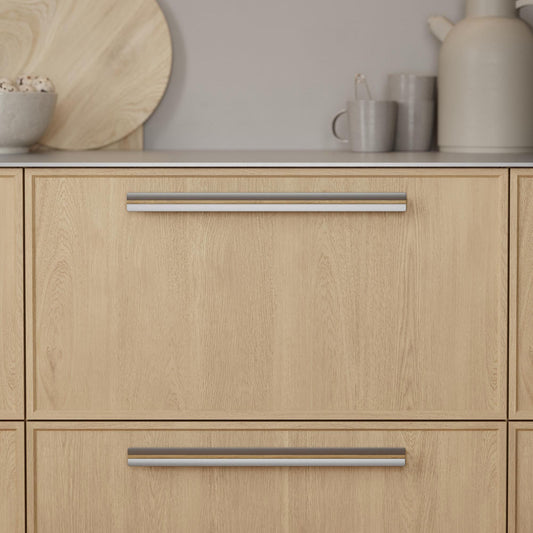Furnipart Papillon Lacquered Oak & Matt Inox Wood Handle 32mm 160mm 320mm
