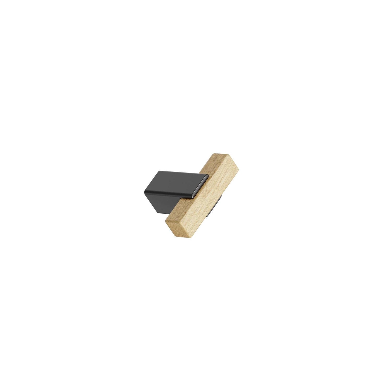 Furnipart Segment Clear Lacquered Oak Matt Black Wood Handle 160mm & T-Knob