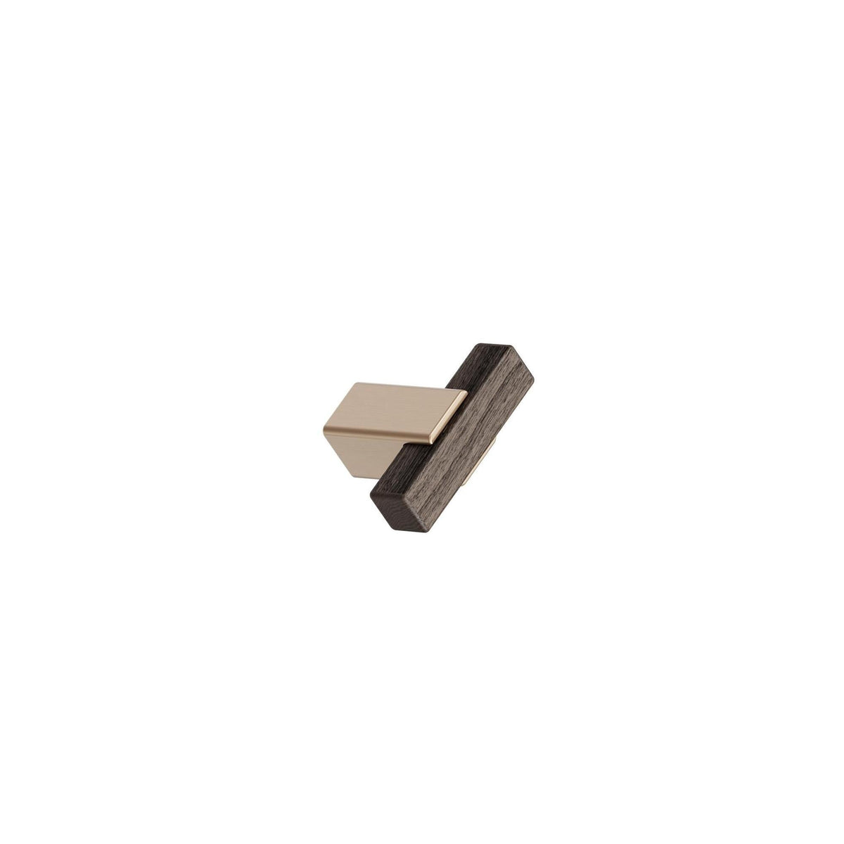 Furnipart Segment Dark Brown Oak Brushed Brass Wood Handle 160mm & T-Knob