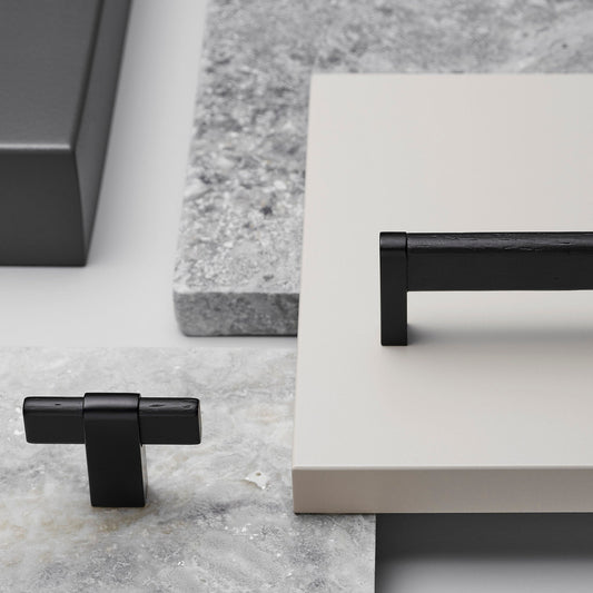 Furnipart Crossing Black Ash Real Wooden Handle & Knob 160mm 320mm