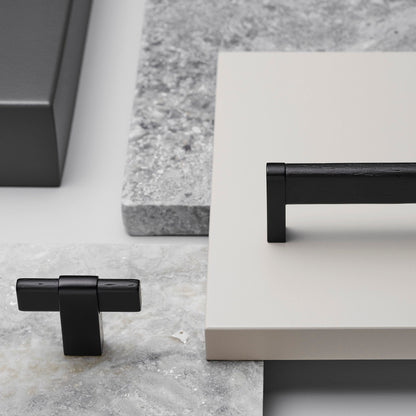 Furnipart Crossing Black Ash Real Wooden Handle & Knob 160mm 320mm