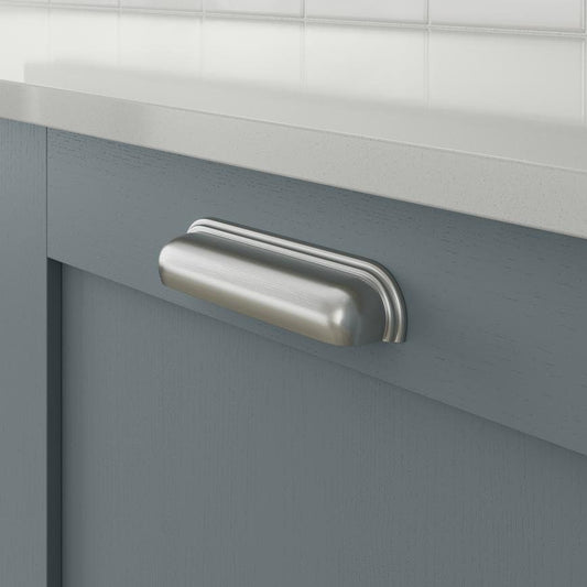 Howdens Contessa Cup Handle & Knob Brushed Nickel Traditional Classic