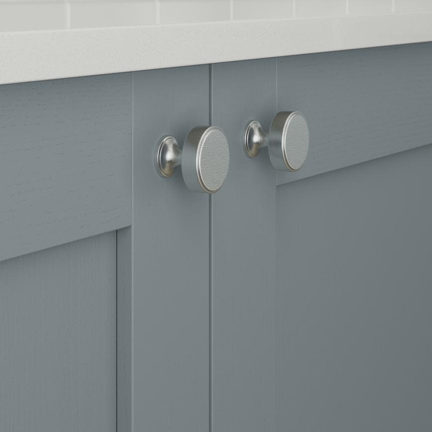 Howdens Contessa Cup Handle & Knob Brushed Nickel Traditional Classic