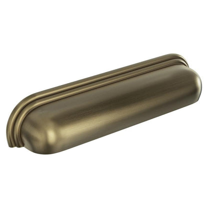 Howdens Contessa Cup Handle & Knob Aged Brass Traditional Classic