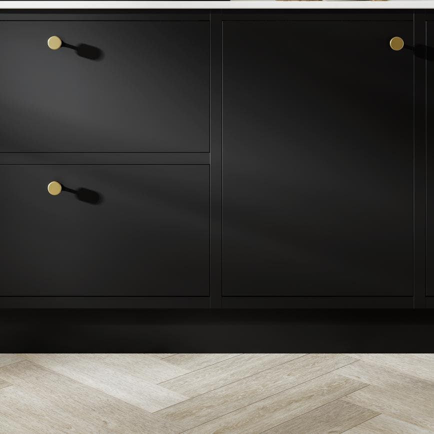 Howdens Contessa Cup Handle & Knob Aged Brass Traditional Classic