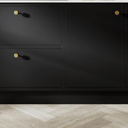 Howdens Contessa Cup Handle & Knob Aged Brass Traditional Classic