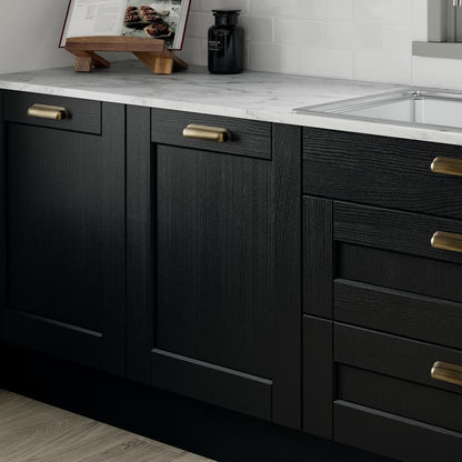 Howdens Contessa Cup Handle & Knob Aged Brass Traditional Classic