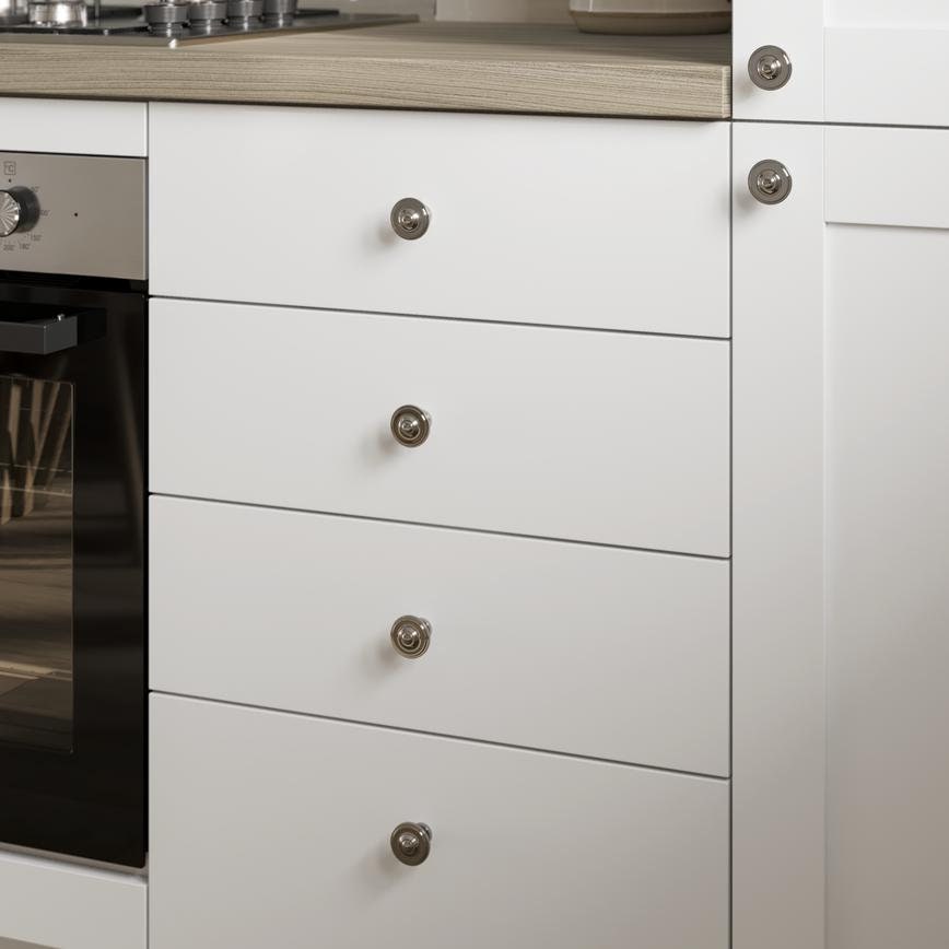 Howdens Courtier Polished Chrome Effect Chunky Cup Handle & Knob 94mm