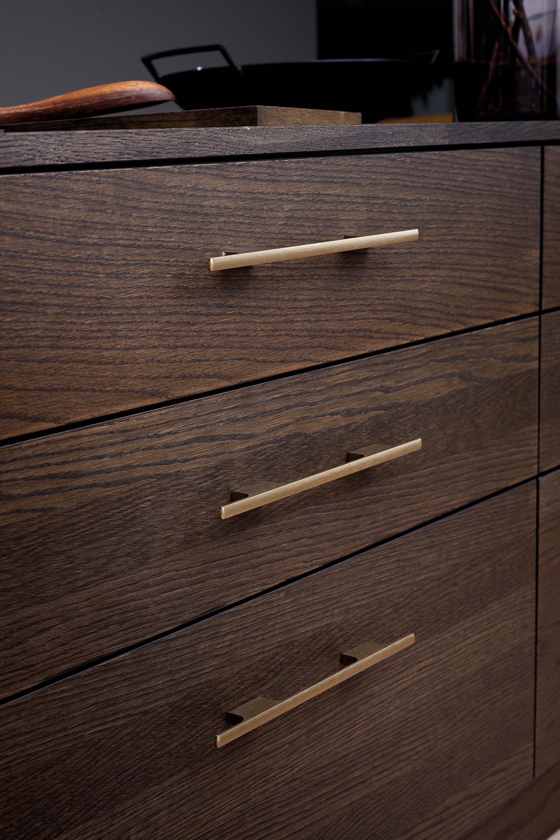 Furnipart Tau Handle & Knob Brushed Brass 32mm 160mm