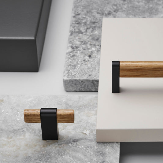 Furnipart Crossing Oak Real Wooden Handle & Knob Lacquered 160mm 320mm