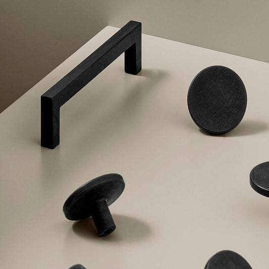 Furnipart Recycled Handle & Knob Plato / Square 10 Black Sea Plastic Eco Friendly