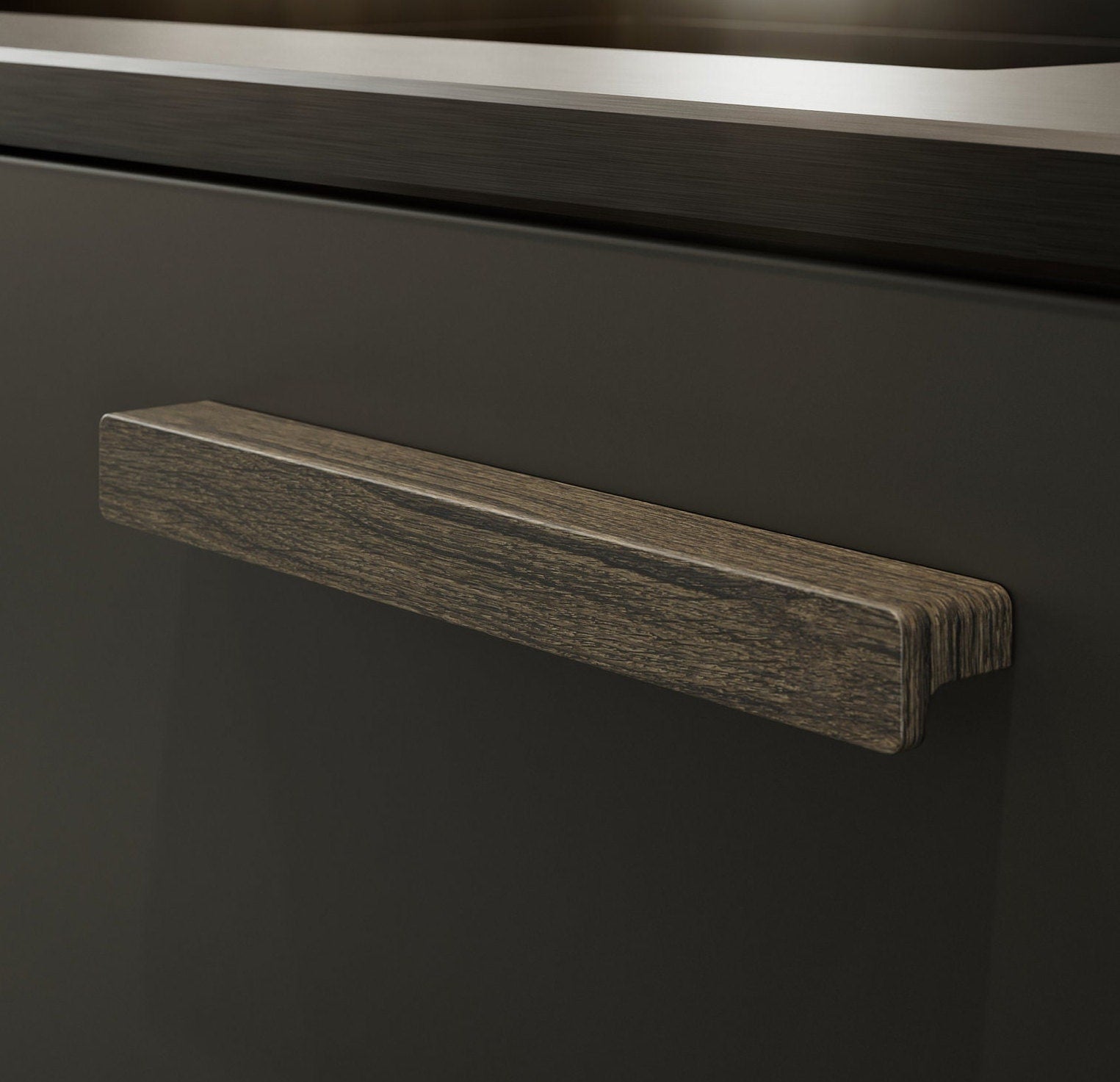 Furnipart Elan Dark Oak Real Wooden Handle & Knob 50mm 200mm 600mm 1200mm