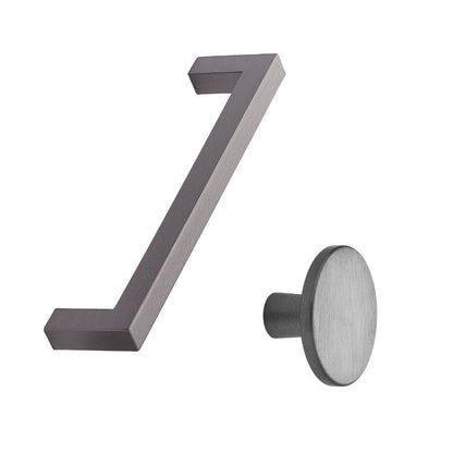 Furnipart Square 10 Handle & Knob Plato Brushed Anthracite Aluminium 128mm