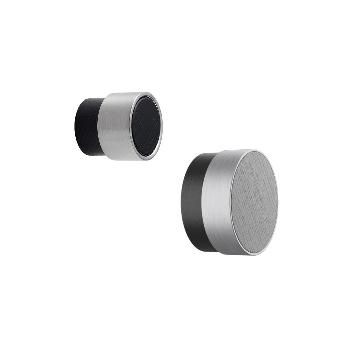 Vonsild Radio Ash Stained Black Wooden & Inox Look Knob 26mm 49mm